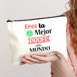 Spanish Printed Teacher Life Makeup Pouch Pencil Case School Stationery Supplies Storage Bags Travel Makeup Wash Organizer Gifts
