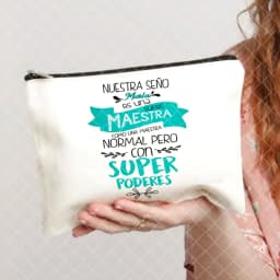 Spanish Printed Teacher Life Makeup Pouch Pencil Case School Stationery Supplies Storage Bags Travel Makeup Wash Organizer Gifts