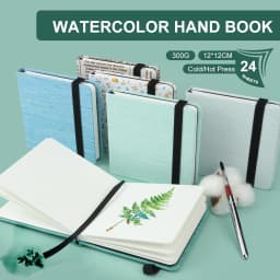 SeamiArt Potentate Mini Square Watercolor Journal Drawing Notebook Sketch Pad 100% Cotton 300gsm Hot Cold Press