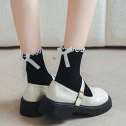 Woman Socks Lolita Style Black White Ruffle Socks Mesh Thin Lace Sweet Girls Japanese Fashion Lolita Cute Socks Calcetin Medias