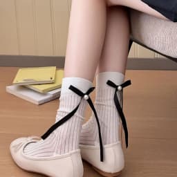Woman Socks Lolita Style Black White Ruffle Socks Mesh Thin Lace Sweet Girls Japanese Fashion Lolita Cute Socks Calcetin Medias