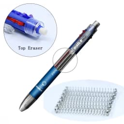 6 In 1 Multifunction Ballpoint Pen 5color Ballpoint Pen 0.5mm Automatic Pencil Top Rubber Student Writing School Office Supplies