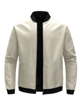 2024 Spring and Autumn New Baseball Collar Short Loose Solid Color Jacket Men's Business Casual Thin Coat Trend