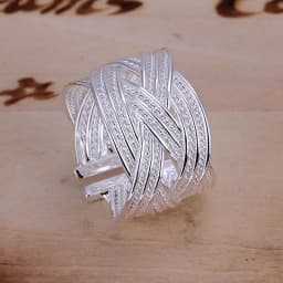 Wholesale jewelry 925 Sterling silver open ring engagement wedding Bridal fashion adjust size