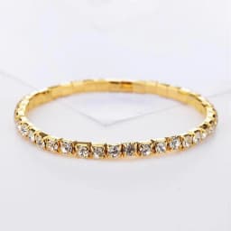 New Fashion Crystal Women's Bracelet Bangle Chains Crystal Gold Color Elastic Bracelets Hand Jewelry Wedding Accessories