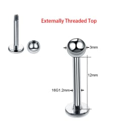 1PC ASTM-F136 Titanium Tragus Piercings Labret Stud Lip Rings Helix Piercing Ear Oreja Cartilage Earring 14G 16G Body Jewelry