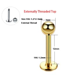 1PC ASTM-F136 Titanium Tragus Piercings Labret Stud Lip Rings Helix Piercing Ear Oreja Cartilage Earring 14G 16G Body Jewelry