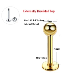 1PC ASTM-F136 Titanium Tragus Piercings Labret Stud Lip Rings Helix Piercing Ear Oreja Cartilage Earring 14G 16G Body Jewelry