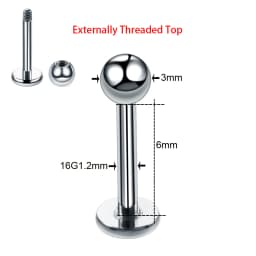 1PC ASTM-F136 Titanium Tragus Piercings Labret Stud Lip Rings Helix Piercing Ear Oreja Cartilage Earring 14G 16G Body Jewelry