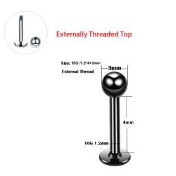 1PC ASTM-F136 Titanium Tragus Piercings Labret Stud Lip Rings Helix Piercing Ear Oreja Cartilage Earring 14G 16G Body Jewelry