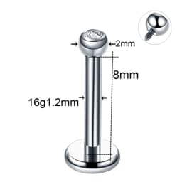 1PC ASTM-F136 Titanium Tragus Piercings Labret Stud Lip Rings Helix Piercing Ear Oreja Cartilage Earring 14G 16G Body Jewelry