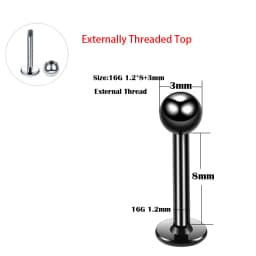 1PC ASTM-F136 Titanium Tragus Piercings Labret Stud Lip Rings Helix Piercing Ear Oreja Cartilage Earring 14G 16G Body Jewelry