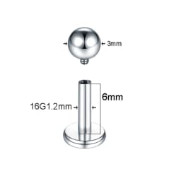 1PC ASTM-F136 Titanium Tragus Piercings Labret Stud Lip Rings Helix Piercing Ear Oreja Cartilage Earring 14G 16G Body Jewelry