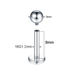 1PC ASTM-F136 Titanium Tragus Piercings Labret Stud Lip Rings Helix Piercing Ear Oreja Cartilage Earring 14G 16G Body Jewelry