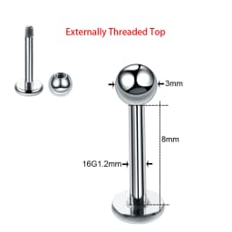1PC ASTM-F136 Titanium Tragus Piercings Labret Stud Lip Rings Helix Piercing Ear Oreja Cartilage Earring 14G 16G Body Jewelry