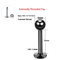 1PC ASTM-F136 Titanium Tragus Piercings Labret Stud Lip Rings Helix Piercing Ear Oreja Cartilage Earring 14G 16G Body Jewelry