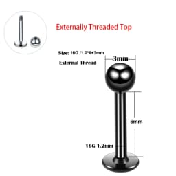 1PC ASTM-F136 Titanium Tragus Piercings Labret Stud Lip Rings Helix Piercing Ear Oreja Cartilage Earring 14G 16G Body Jewelry