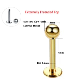 1PC ASTM-F136 Titanium Tragus Piercings Labret Stud Lip Rings Helix Piercing Ear Oreja Cartilage Earring 14G 16G Body Jewelry
