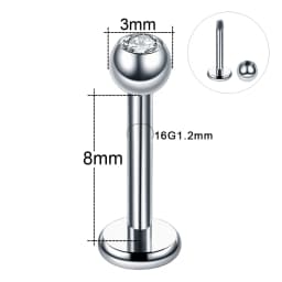 1PC ASTM-F136 Titanium Tragus Piercings Labret Stud Lip Rings Helix Piercing Ear Oreja Cartilage Earring 14G 16G Body Jewelry