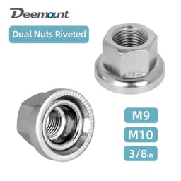 Dual Nuts Riveted for Fixed Gear Bicycle Front Rear Hub Fixing With Anti-skid Texture M9 M10 3/8 Inch Drum Axle Firm Mount