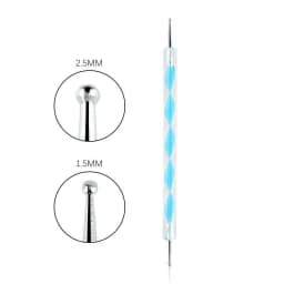 Professional Dual-Use Nail Art Dotting Pen Manicure Tool for Creative Design - Swirl Wood Marbleizing Steel Rhinestones