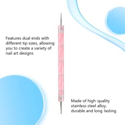 Professional Dual-Use Nail Art Dotting Pen Manicure Tool for Creative Design - Swirl Wood Marbleizing Steel Rhinestones