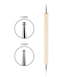 Professional Dual-Use Nail Art Dotting Pen Manicure Tool for Creative Design - Swirl Wood Marbleizing Steel Rhinestones