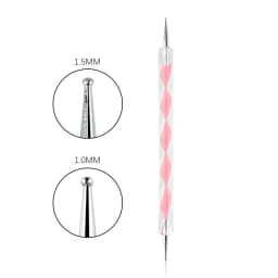 Professional Dual-Use Nail Art Dotting Pen Manicure Tool for Creative Design - Swirl Wood Marbleizing Steel Rhinestones