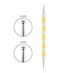 Professional Dual-Use Nail Art Dotting Pen Manicure Tool for Creative Design - Swirl Wood Marbleizing Steel Rhinestones