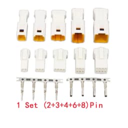 1 Set JST-TYPE Automotive Connectors JST02R-JWPF-VSLE 2/3/4/6/8 Pin Waterproof Connectors Male and Female Butt Plugs