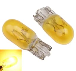 10pcs Yellow Color Car T10 W5W Halogen Bulbs 194 158 Side Wedges 12v 5w Xexon Lamp Instrument Light Reading Light Clearance Lamp