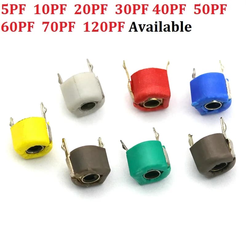 5PF 10PF 20PF 30PF 40PF 50PF 60PF 70PF 120PF Adjustable Capacitor Trimmer Variable Capacitance Plastic 6mm JML06-1-120P 20/30/P