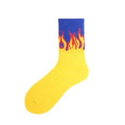 Unisex Flame Black White Yellow Fire Sokken Novelty Hip Hop Harajuku Socks Skateboard Calceines Mujer Street Skarpetki Socks