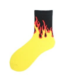 Unisex Flame Black White Yellow Fire Sokken Novelty Hip Hop Harajuku Socks Skateboard Calceines Mujer Street Skarpetki Socks