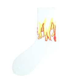 Unisex Flame Black White Yellow Fire Sokken Novelty Hip Hop Harajuku Socks Skateboard Calceines Mujer Street Skarpetki Socks