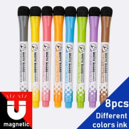 1 Set School Classroom Supplies Magnetic Erasable Whiteboard Pens Markers Dry Eraser Pages Children's Drawing Pen Board Markers