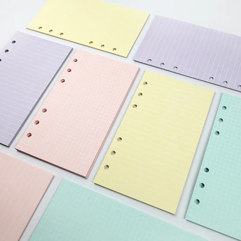 2026 40Sheet Kawaii A5 A6 Loose Leaf Notebook Refill Spiral Binder Index Paper Inner Pages Daily Planner Line Grid Blank Agenda