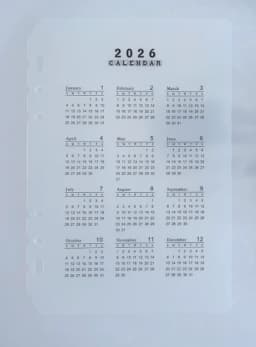 2026 40Sheet Kawaii A5 A6 Loose Leaf Notebook Refill Spiral Binder Index Paper Inner Pages Daily Planner Line Grid Blank Agenda