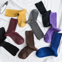 Bright Sparkling Women's Socks Fashion Glitter Shiny Sock Sweet Cute golden silver socks Spring Autumn Breathable Soxs