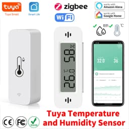 Tuya Zigbee WiFi Temperature And Humidity Sensor APP Remote Monitor For Smart Home Var SmartLife WorkWith Alexa Google Assistant