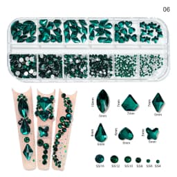 12grids Half Round Pearls Beads 3D Nail Charms 1.5/2/2.5/3/4/5mm White Flatback Pearls Nail Jewelry Nail Craft Pearl Rhinestones