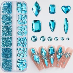 12grids Half Round Pearls Beads 3D Nail Charms 1.5/2/2.5/3/4/5mm White Flatback Pearls Nail Jewelry Nail Craft Pearl Rhinestones