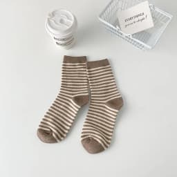 New Women Stripe Cotton Cute Sock Four Season Casual Lady Middle Tube Black White Socks For Women