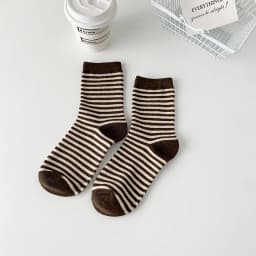 New Women Stripe Cotton Cute Sock Four Season Casual Lady Middle Tube Black White Socks For Women