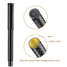 Hongdian 1861 Carbon Fiber Fountain Pen EF/F/M/ Bent Nib, Classic Design Smooth Writing Pen for Business School Office