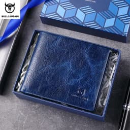 BULLCAPTAIN New Men's Leather Wallet RFID Function Fashion Business Multi-Card Men's Wallet Clip QB026