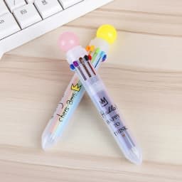 1pcs Creative Multicolor Office School Ballpoint Pen For Kids Gift Fashion 10 Colors Stationary Writing Pens Simple Signing Pen