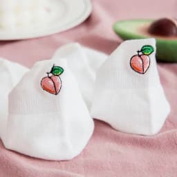 Casual Solid White Socks Women Embroidery Fruits Avocado Strawberry Watermelon Banana Short Socks Summer Harajuku Ankle Socks