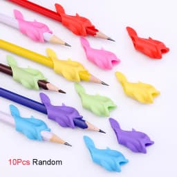 10 Pcs 2Pcs Kids Pen Holder Silicone Baby Learning Writing Tool Correction Device Fish Pencil Grasp Writing Aid Grip Stationery