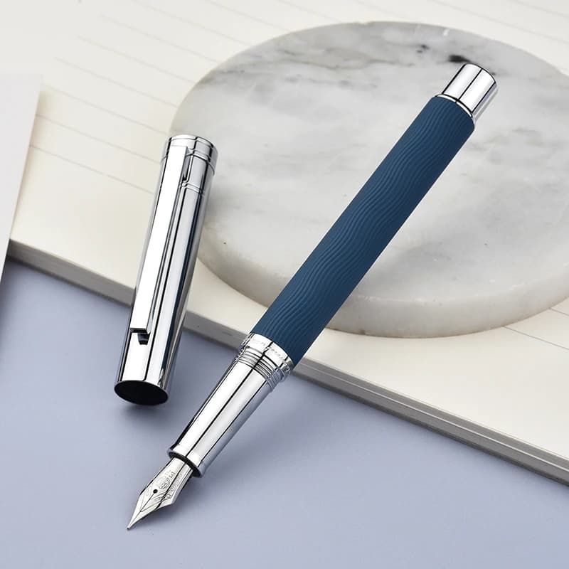 HongDian 1843 Metal Fountain Pen Voyager Series Beautiful Ripples Iridium EF/F Size Ink Pen Office Business Writing Gift Ink Pen
